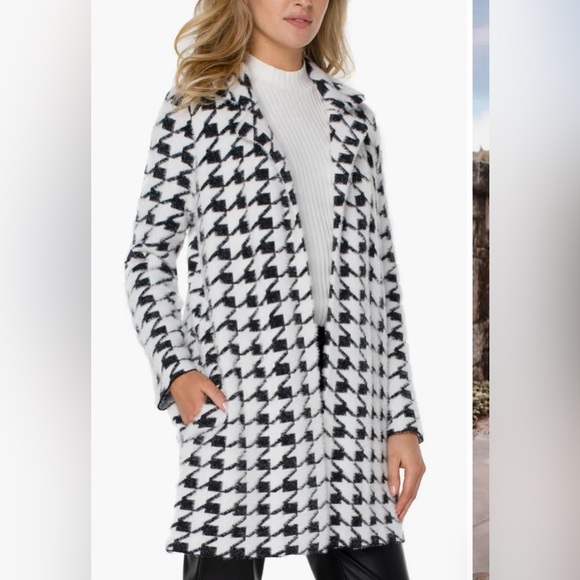 EUC | Liverpool Los Angeles | Finn Houndstooth Open Sweater Coat | XL - Picture 2 of 6